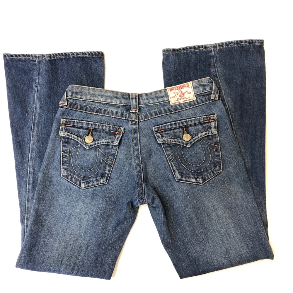 True Religion Med Wash Flare Sect Joey Jeans Sz 28